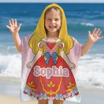 Serviette de plage à capuche personnalisée Princesse Sirène Dinosaure Plongeur Séchage rapide avec nom Accessoires de plage Cadeau d'anniversaire pour Garçons Filles