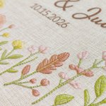 Henkilökohtaista Floral Wreath Wedding Guest Book nimillä ja päivämäärällä 100 arkkia Häälahja vastasyntyneille