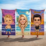Serviette de plage à séchage rapide avec nom Anniversaire Voyage à la plage Cadeau pour la famille Amis