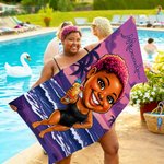 Serviette de plage à séchage rapide avec nom Anniversaire Voyage à la plage Cadeau pour la famille Amis
