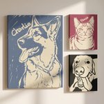 Personoitu käsin piirretty doodle tyyli lemmikkivalokuva kankaalle tulosteet nimellä kotiin sisustus syntymäpäivälahja lemmikkien ystävälle