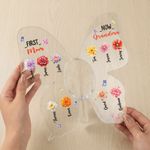 Personlig födelseblomma fjäril akrylvas med 1-10 barns namn och 1-15 barnbarns namn Mors dag födelsedagspresent till mamma mormor
