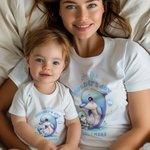Body para bebé y camiseta personalizados de 100% algodón con nombre y diseño de animales regalo de Día de la Madre para recién nacidos y mamá