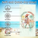 Personalized Playful Beach Babe Oversized Quick Dry Beach Towel with Name Beach Party Holiday Gift for Woman Cowgirl