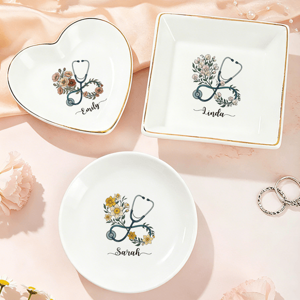 Porte-bijoux de naissance personnalisé avec nom Cadeau d'anniversaire pour infirmière Médecin