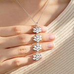 Personalized 1-12 Paw Print Birthstone Necklace Exquisite Jewellery with Engraved Names Anniversary Birthday Gift for Pet Owner Lover