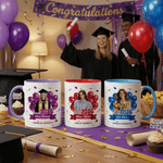 Personalized Multi-Colour Graduation Photo 11 oz 15 oz Ceramic Mug with Name Year and School Name Graduation Season Gift for Graduates