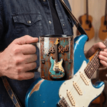 Spersonalizowany kubek ceramiczny z imieniem i nazwiskiem Rock Guitar 11 oz 15 oz Codzienny prezent urodzinowy dla miłośników gitary