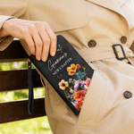 Personalizzato Nuovo Capitolo Farfalla floreale Portafoglio portatile in pelle PU con nome e braccialetto Regalo di compleanno in pensione per donne