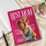 Personalized Best Mom Photo Journal Notebook with Name Year and Text Daily Journaling Mother's Day Birthday Gift for Women