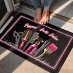 Gepersonaliseerde Colorful Hairdressing Element Deurmat met Tekst Barber Shop Accessory Opening Gift voor kapper Hair Beauty Lovers