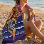 Serviette de plage à séchage rapide avec nom Anniversaire Voyage à la plage Cadeau pour la famille Amis