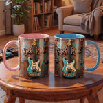 Spersonalizowany kubek ceramiczny z imieniem i nazwiskiem Rock Guitar 11 oz 15 oz Codzienny prezent urodzinowy dla miłośników gitary