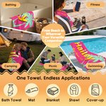 Personalizada Palm Gradiente Nombre Bolsa de Yute Toalla de Playa de Secado Rápido Suave Sobredimensionada con Texto Vacaciones de Verano Fiesta en la Playa Regalo de Cumpleaños para Mujer