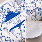 Personalized Chinoiserie Mahjong Tiles Pouch Makeup Bag with Text Travel Accessory Birthday Gift for Mahjong Lovers