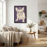Personoitu käsin piirretty doodle tyyli lemmikkivalokuva kankaalle tulosteet nimellä kotiin sisustus syntymäpäivälahja lemmikkien ystävälle