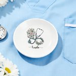 Personalised Medical Birth Flower Jewellery Tray with Name Nurses' Day Birthday Gift for Medical Staff Nurse Doctor
