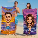 Serviette de plage à séchage rapide avec nom Anniversaire Voyage à la plage Cadeau pour la famille Amis