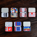 Personalised 3d Printing Vintage Tinplate Box Pocket Board Game Set with Text Travel Birthday Gift for Friends Game Lovers