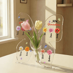 Personlig födelseblomma fjäril akrylvas med 1-10 barns namn och 1-15 barnbarns namn Mors dag födelsedagspresent till mamma mormor