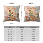 Personalized Just A Girl Who Loves Sewing Soft Throw Pillow Cover with Name Home Decor Birthday Gift for Girls Women