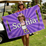 Personalized Cartoon Character Photo Breathable Golf Cart Seat Cover with Name Club Team Birthday Gift for Golf Players Lovers