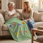Spersonalizowany 1-12 Birth Flowers Miękki koc do rzucania z imionami Wystrój domu Dzień Matki Prezent urodzinowy dla mamy Babcia Żona