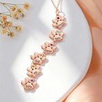 Personalized 1-12 Paw Print Birthstone Necklace Exquisite Jewellery with Engraved Names Anniversary Birthday Gift for Pet Owner Lover