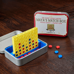 Personalised 3d Printing Vintage Tinplate Box Pocket Board Game Set with Text Travel Birthday Gift for Friends Game Lovers