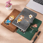 Personalised Multicolour Cartoon Character Birth Flower A5 Notebook with Name and Lined Pages Daily Use Office Supplies Gift for Family Friend
