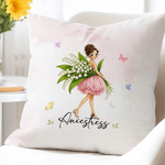Personalizado Elegante Nacimiento Flor Niña Suave Funda de Almohada con Nombre Decoración del Hogar Día de la Madre Cumpleaños Regalo para Mujer