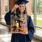 Personalisierte Ballon Grad Kappe anfängliche klare Geschenktüte mit Namen Jahr und Schleife Graduierung Party Gunst für Absolventen