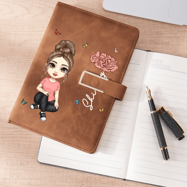 Personalisierte Multicolor Cartoon-Charakter Geburt Blume A5 Notebook mit Namen und linierten Seiten täglichen Gebrauch Bürobedarf Geschenk für Familie Freund