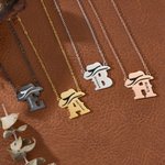 Personalizado Western Cowboy Hat Inicial Collar con Nombre Exquisita Joyería Aniversario Cumpleaños Regalo para Ella