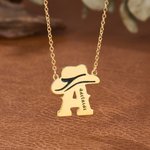 Personalizado Western Cowboy Hat Inicial Collar con Nombre Exquisita Joyería Aniversario Cumpleaños Regalo para Ella