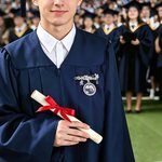 Spersonalizowana broszka z cyrkonią w kształcie łezki na czapkę z napisem Uroczystość ukończenia szkoły Prezent dla absolwentów