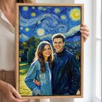 Personoitu Van Goghin taidetyyli valokuva kelluva kehys kankaalle tulosteet olohuoneen sisustus syntymäpäivälahja perheelle ja ystäville