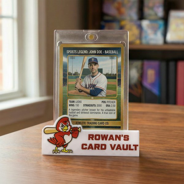 Personalized Multicolor Logo Text Adjustable TCG Poke Card Display Stand Desk Decor Gaming Convention Card Collecting Gift for Card Collector Streamer