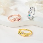 Personlig 1-6 familie fødselssteiner Infinity-ring med inngraverte navn Bursdagsjubileum Morsdagsgave til mor Kvinne