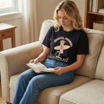 Personalized Multicolor Bohemian Style Surfboard Cowgirl 100% Cotton T-shirt with Name Beach Party Birthday Holiday Gift for Women Girls