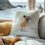 Personalizado Elegante Nacimiento Flor Niña Suave Funda de Almohada con Nombre Decoración del Hogar Día de la Madre Cumpleaños Regalo para Mujer