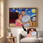 Personoitu Van Goghin taidetyyli valokuva kelluva kehys kankaalle tulosteet olohuoneen sisustus syntymäpäivälahja perheelle ja ystäville