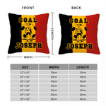Taie d'oreiller personnalisée en forme de silhouette de joueur de football avec nom et numéro Utilisation quotidienne Club de football Cadeau d'anniversaire pour la famille et les amis