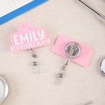 Personalized 3D Printing Set of 2  Name Badge Reel with Occupation Birthday Induction Gift for Registered Nurse Medical Staff Educator