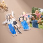 Personalized Comic Style Photo Acrylic Car Visor Clip with Text Car Accessories Birthday Anniversary Gift for Friend Couple Family