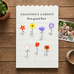 Personalizzato 1-12 Fiori di nascita Giardino della nonna Puzzle di mattoncini rettangolare con titolo testo e nome Regalo per la festa della mamma per la nonna