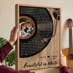 Personalised Vinyl Record Song Lyrics Print Photo Giclee Canvas Prints Home Decor Anniversary Wedding Gift for Newlyweds Couple