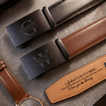 Personalized Engraved Initial Name Men's Casual Buckle PU Leather Belt Anniversary Birthday Father's Day Gift for Father Husband