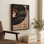 Toile personnalisée avec portrait - Design de disque vinyle avec paroles de chanson - Cadeau d'anniversaire de mariage pour couple et jeunes mariés