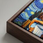 Personoitu Van Goghin taidetyyli valokuva kelluva kehys kankaalle tulosteet olohuoneen sisustus syntymäpäivälahja perheelle ja ystäville